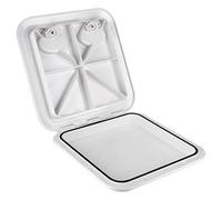 Keenso Coperchio per Boccaporto di Coperta Piastra di Coperta Copertura di per Barca ABS Resistente Stabilizzato Ai Raggi Bianco 370 Mm X 375 Mm con Guarnizione in Gomma per