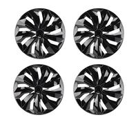 Keenso Coprimozzi, 4 Pezzi Coprimozzi Ruota 16 Pollici Copricerchi di Ricambio Copricerchi Universali per Pneumatici R16 con Materiale ABS Installazione a Scatto (BLACK)