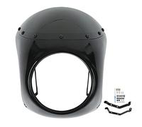 Keenso Cupolino per Moto, Cupolino per Moto da 7 Pollici Parabrezza Protettivo Universale per la Maggior Parte dei Fari Rotondi delle Motociclette(Nero Lucido)