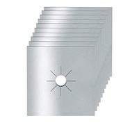 Keenso Cuscinetto Protettivo per Fornelli a Gas Antimacchia e Impermeabile Resistente Al Calore per la Domestica Copertura in PTFE Riutilizzabile da 10 Pezzi (SILVER)