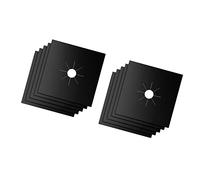 Keenso Cuscinetto Protettivo per Fornelli a Gas Antimacchia e Impermeabile Resistente Al Calore per la Domestica Copertura in PTFE Riutilizzabile da 10 Pezzi (BLACK)