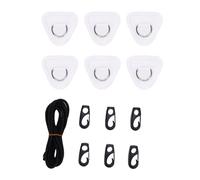 Keenso D Patch Ad Anello, Acciaio Inossidabile D Ganci per Patch Ad Anello Kit Elastico con Corda da 2,5 M per Tavola da Surf in Canoa in Barca in Barca Gonfiabile (White)