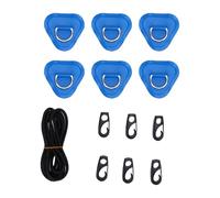Keenso D Patch Ad Anello, Acciaio Inossidabile D Ganci per Patch Ad Anello Kit Elastico con Corda da 2,5 M per Tavola da Surf in Canoa in Barca in Barca Gonfiabile (Blue)