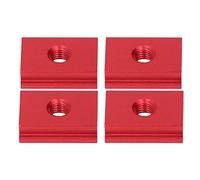 Keenso Dadi Scorrevoli con Scanalatura in Lega di Alluminio Antiruggine 4 Pezzi per Forniture di Movimento Lineare per la Lavorazione del Legno, Dadi Scorrevoli con Scanalatura a T da 1/2", (rosso)