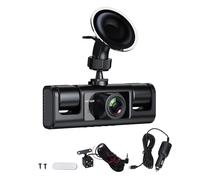 Keenso Dash Cam a 4 da 360 Gradi, Telecamera per Auto Anteriore Posteriore Sinistra Destra con 4 Luci IR Visione Notturna WDR Modalità Parcheggio 24 Ore Registrazione in Loop, per Auto