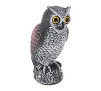 Keenso Decoro a Forma di Gufo, Deterrente per Uccelli a Forma di Gufo in Plastica con Testa Rotante e Design Impermeabile per la Decorazione Esterna del Cortile e il Controllo degli