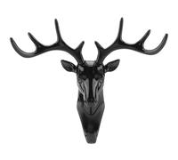 Keenso Deer a Lungo -vita -Porta del Gancio a Testa Porta Rack Per/chiavi/gioielli, Gancio Concavo/convesso per Soggiorno/bagno, Plastica/grigio 7.3x6.7in (BLACK)