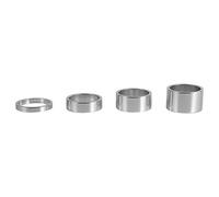 Keenso Distanziale per Cuffia Bici, distanziali per Cuffia Stelo per Bicicletta in Lega di Alluminio da 4 Pezzi Misura Forcella Forcella da 28,6 mm per Bicicletta(Argento)
