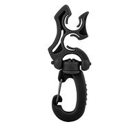 Keenso Doppio Supporto per Tubo di Immersione con Clip, Gancio di Fibbia di Tenuta Regolatore Clip di Supporto per Tubo BCD Immersione (Nero)