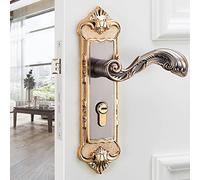 Keenso Elegante Set di Leve per Serratura per Porta Interna in Stile Vintage Europeo con Protezione Antifurto per la Sicurezza e la Protezione della casa. Acciaio Al Manganese