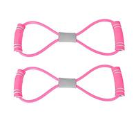 Keenso Fascia per Esercizi a 8 Forme, 2Pcs 3 Colori Attrezzo per Body Building per Body Building, Yoga, Pilates, Braccia tirate su(Rosa) Prodotti fitness combinati