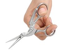 Keenso Forbici per Sopracciglia a Forma di Gru in Acciaio Inossidabile per Tagliare Piccole Cose, Opzioni in Argento Dorato, 100% Nuove, Durevoli, Ideali per la Cura delle Sopracciglia e per gli