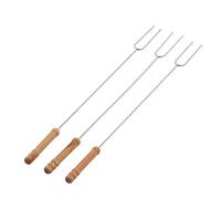 Keenso Forchette per Barbecue Bastone per Arrostire in Acciaio Inossidabile per Barbecue Forchette per Hot Dog da Campeggio Spiedo per attività All'aperto