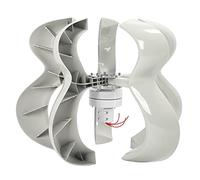 Keenso Generatore Eolico Efficiente Montaggio su Telaio Apparecchiature di Alimentazione per gli Appassionati di Energia Rinnovabile Kit a 5 Pale in Fibra di Nylon Bianco (48V)