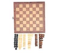 Keenso Gioco da Tavolo a Dama, Materiale in Legno, Divertente Gioco da Viaggio per Bambini e Adulti, attività Interattiva per la Famiglia (M)