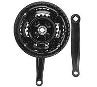 Keenso Guarnitura in Acciaio Ad Alto Tenore di Carbonio, Guarnitura per Mountain Bike con Denti 24-34-42T da 170 Mm per Componenti della Trasmissione per Mountain Bike a 21/24/27 velocità