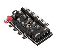 Keenso Hub PWM Ventola a 4 Pin da 12v con Controller della Ventola di Raffreddamento CPU a 10 Porta, Controllo della velocità, per Telaio per PC, Funzione PWM per la Regolazione della Temperatura,