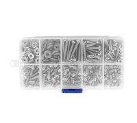 Keenso Il Kit di Viti a Testa in Acciaio Inossidabile con Dimensioni Diverse per gli Appassionati Viene Fornito con Dadi e Rondelle in Scatola Stabile (250 pezzi # 6-32UNC)