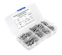 Keenso Il Kit di Viti a Testa in Acciaio Inossidabile con Dimensioni Diverse per gli Appassionati Viene Fornito con Dadi e Rondelle in Scatola Stabile (180 pezzi #8-32UNC)