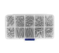 Keenso Il Kit di Viti a Testa in Acciaio Inossidabile con Dimensioni Diverse per gli Appassionati Viene Fornito con Dadi e Rondelle in Scatola Stabile (220 pezzi # 4-40UNC)