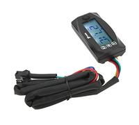 Keenso Indicatore di Temperatura e Tensione per Moto LCD DC12V Termometro Universale per Moto con Display Temperatura Acqua Olio Tempo Tensione Retroilluminazione Blu da 32 a 248F per (M12x1,5)
