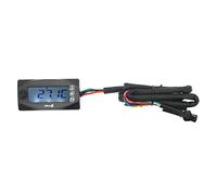 Keenso Indicatore di Temperatura e Tensione per Moto LCD DC12V Termometro Universale per Moto con Display Temperatura Acqua Olio Tempo Tensione Retroilluminazione Blu da 32 a 248F per (M20*1.0)
