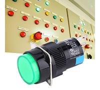 Keenso Interruttore a Pulsante Affidabile 5 Pezzi Interruttore Momentaneo Rotondo per Apparecchiature Elettroniche Rosso Verde 40x18 Mm (GREEN)
