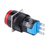 Keenso Interruttore a Pulsante Affidabile 5 Pezzi Interruttore Momentaneo Rotondo per Apparecchiature Elettroniche Rosso Verde 40x18 Mm (rosso)