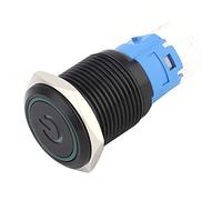 Keenso Interruttore a Pulsante Autobloccante in Metallo - Design Impermeabile IP65 con Lampada a LED - 2 Pezzi per Uso Industriale - Acciaio Inossidabile 16 Mm (12 V CC)