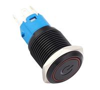 Keenso Interruttore a Pulsante Autobloccante in Metallo - Design Impermeabile IP65 con Lampada a LED - 2 Pezzi per Uso Industriale - Acciaio Inossidabile 16 Mm (12 V CC)
