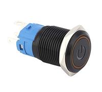 Keenso Interruttore a Pulsante Autobloccante in Metallo - Design Impermeabile IP65 con Lampada a LED - 2 Pezzi per Uso Industriale - Acciaio Inossidabile 16 Mm (12 V CC)