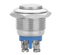 Keenso Interruttore del Pulsante di Pressione Mini in Metallo Fisso e Resistente, Ripristino Automatico per Diversi Dispositivi Elettrici All'interno o All'esterno Dell'auto (testa alta)