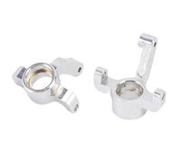 Keenso Knuckle dello Sterzo Frontale per Auto RC, Materiale in Lega, con Tazza di Sterzo, per 1/24 Modello di Auto RC, Alta compatibilità e Installazione Facile (SILVER)