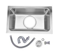 Keenso Lavello da Bar, Lavello da Cucina in Acciaio Inossidabile a Vasca Singola da 13,39x8,27x5,31 Pollici con Tubo Ondulato di Scarico per Yacht, Barca