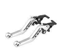 Keenso Leva del freno a doppio disco, 1 paio di 4 colori universali in lega di alluminio CNC Modifica moto Leva del freno a doppio disco per moto, scooter, bici elettrica(Argento)