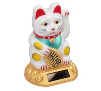 Keenso Lucky Cat Solar Light Induction Statue per Ufficio per le Pulizie di Plastica (#2)