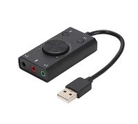 Keenso Materiale tecnico durevole SC2 USB Sound Card con indicatore per computer desktop, migliore qualità del suono per giochi o editing video, design compatto