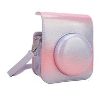 Keenso Mini 12 Borsa per Fotocamera Istantanea in Pelle PU Custodia Protettiva Antipioggia con Copertura Superiore Staccabile per Fotografie Fluide (Rosa Viola)