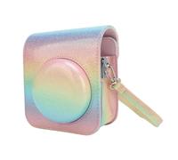 Keenso Mini 12 Borsa per Fotocamera Istantanea in Pelle PU Custodia Protettiva Antipioggia con Copertura Superiore Staccabile per Fotografie Fluide (arcobaleno)