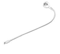Keenso Mini lampada LED regolabile USB con collo flessibile mini luce da scrivania per lettura notturna studio casa ufficio metallo argento bianco caldo 1W (luce calda)