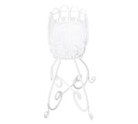 Keenso Mobili per Casa delle Bambole, Cesto per Piante in Miniatura in Ferro, Supporto per Fiori Realistico per Casa delle Bambole con Trame a Grandezza Naturale per l'esposizione della delle in