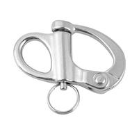 Keenso Moschettone a sgancio rapido, moschettone fisso a rilascio rapido in acciaio inossidabile con anello rotondo, argento, 10*35mm, Pratico