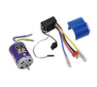 Keenso Motore 540 Spazzolato con Aletta di Raffreddamento + Set ESC Spazzolato 45A, Set Motore Auto RC per cingolato Camion 1/10 RC Buggy Truggy(Blu)