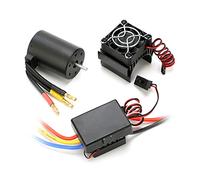 Keenso Motore Brushless con Set Combinato ESC da 60 A, Motore 3650 Impermeabile per Camion Auto RC 1:10 con Prestazioni di Coppia Elevata