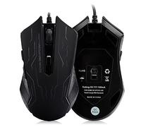 Keenso Mouse da Gaming con Filo, DPI a Sei Livelli, USB Silenziosi | Controllo del cursore e tracciamento ottico, supporto ergonomico per il palmo per lo studio, configurazioni per ufficio