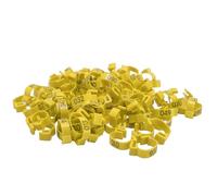 Keenso Nastri per le Gambe di Pollame 100pcs 20 Mm Nastri per Gambe di Pollo Protettivi per Polli Doti di Gese Quaglia Facile e Rimozione per le Operazioni di Allevamento (YELLOW)