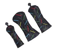 Keenso Olf Club Headcover Set di qualità Premium, Copritura della Testa del Conducente da Golf 3pcs Coperture Universali per Conducente in Legno, Fairway, Ibridi (BLACK)