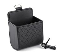 Keenso Organizer Universale per sfiatatoio per Auto Nero, Sedile Interno per Sedile Posteriore Auto Gancio, Scatola di immagazzinaggio Presa di Montaggio appesa Custodia Contenitore in Pelle