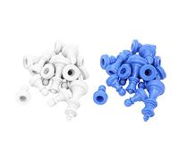 Keenso Pezzi degli Scacchi in Plastica 32 Pezzi Set di Ricambio Medievale 49 Mm Altezza Re Scacchi Standard Blu e Bianchi per Esercitazioni di Viaggio in Aula Domestica Club