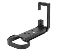 Keenso Piastra a Forma di L per Fotocamera R5, Staffa a L Anodizzata Robusta con Foro di Espansione da 1/4", Installazione Semplice per Fotografi Professionisti (BLACK)